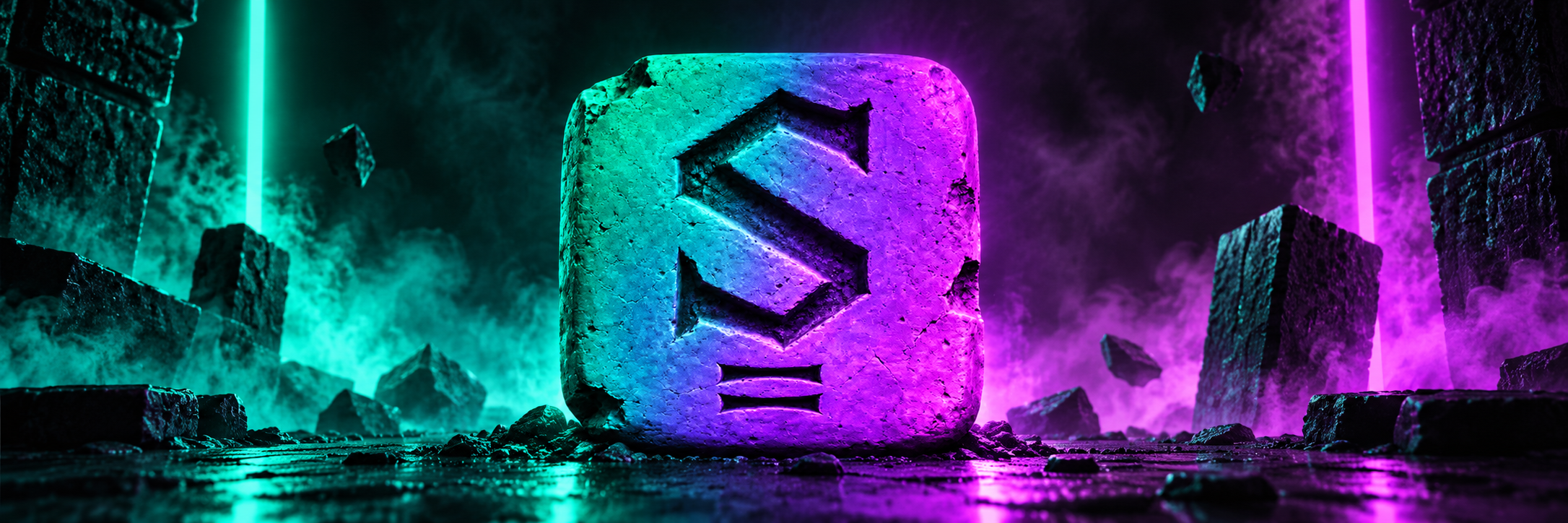 SOLSCRIBE neon stone banner